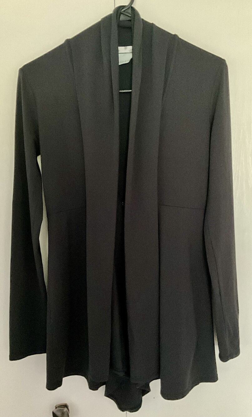 ATHLETA PRANAYAMA Open Front Oversized Cardigan With Front Clip Black Size XXS
